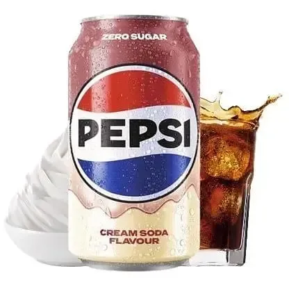 Напій газований "Pepsi" Zero Sugar Cream Soda без цукру, 330 мл (24 шт/ящ)