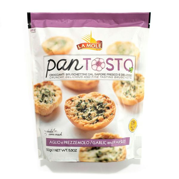 Брускети "La Mole" Pantosto Aglio & Prezzemolo з часником та петрушкою, 150g (12 шт/ящ)