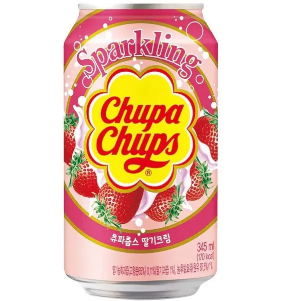 Напій газований Полуниця і крем  Чупа Чупс Chupa Chups Strawberry&Cream, 345ml