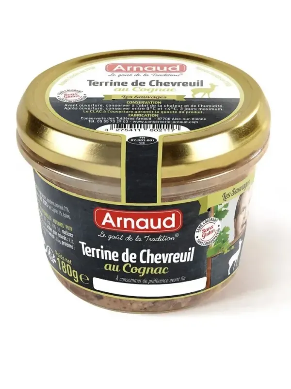 Паштет з м'яса косулі Arnaud Terrine de Chevreuil au Cognac з коньяком 180г, Франція