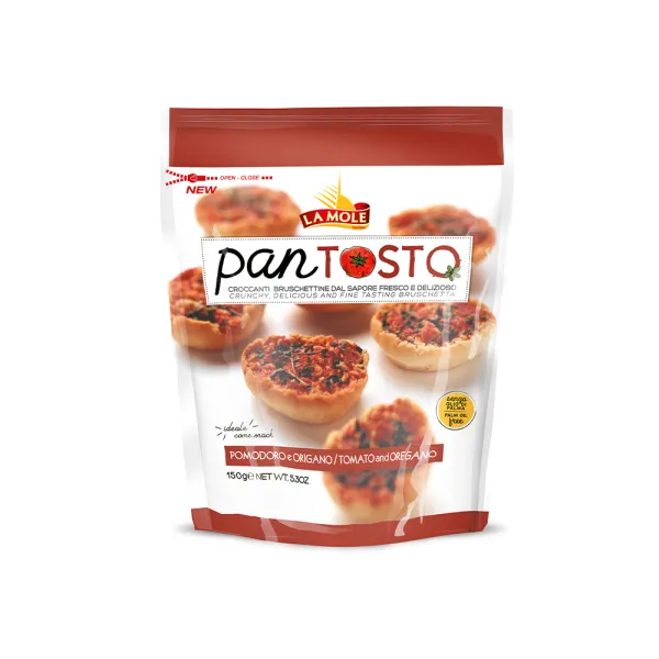 Брускети "La Mole" Pantosto Pomodoro & Origano з томатом та орегано, 150g (12 шт/ящ)
