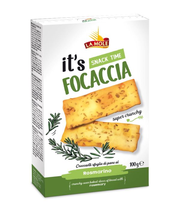 Фокачча "La Mole" Focaccia Rosmarino з розмарином, 100g (8 шт/ящ)