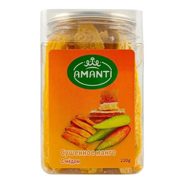 Манго сушене натуральне з медом "Amanti", 220г (30 шт/ящ)