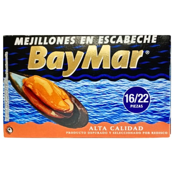 Мідії "BayMar" (16/22 шт) в маринаді 120мл, Іспанія (50 шт/ящ)