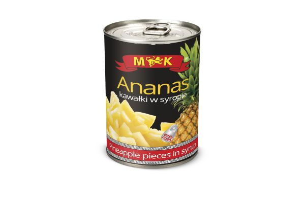 Ананас консервований "M&K" шматочки в сиропi, 565г (24 шт/ящ)