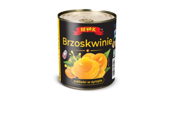 Персики консервовані "M&K" в сиропі половинками в ж/б, 850г (12 шт/ящ)