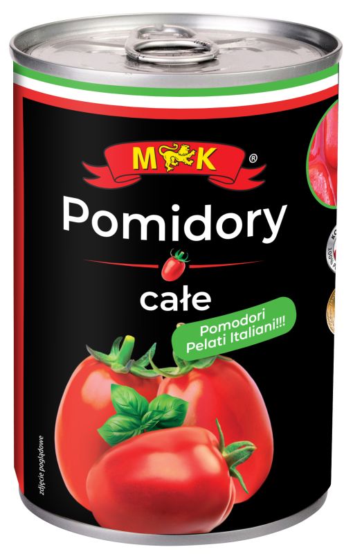 Помідори цілі "M&K" у власному соку, 400г (12 шт/ящ)