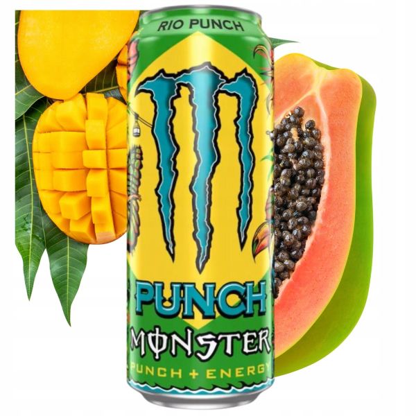 Енергетичний напій "Monster Energy" Rio Punch зі смаком екзотичних фруктів, 500мл (12 шт/ящ)