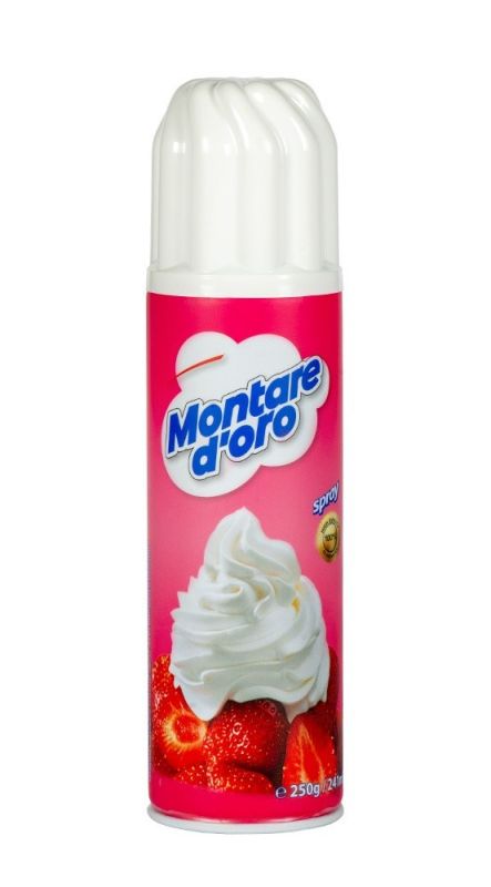 Вершки аерозольні збиті "Montare d'oro" 20% жирності, 250г (12 шт/ящ)