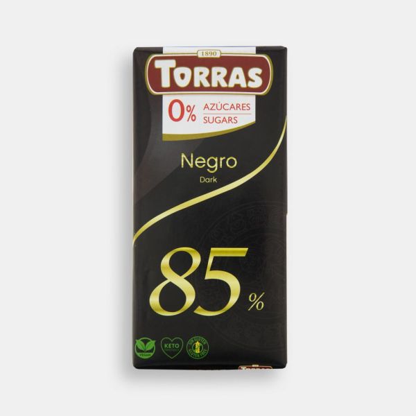 Шоколад чорний 85% "Torras" без цукру 75г, Іспанія (12 шт/ящ)