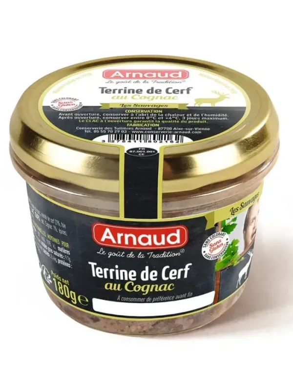 Паштет з м'яса оленя Arnaud Terrine de Cerf au Cognac з коньяком 180г, Франція