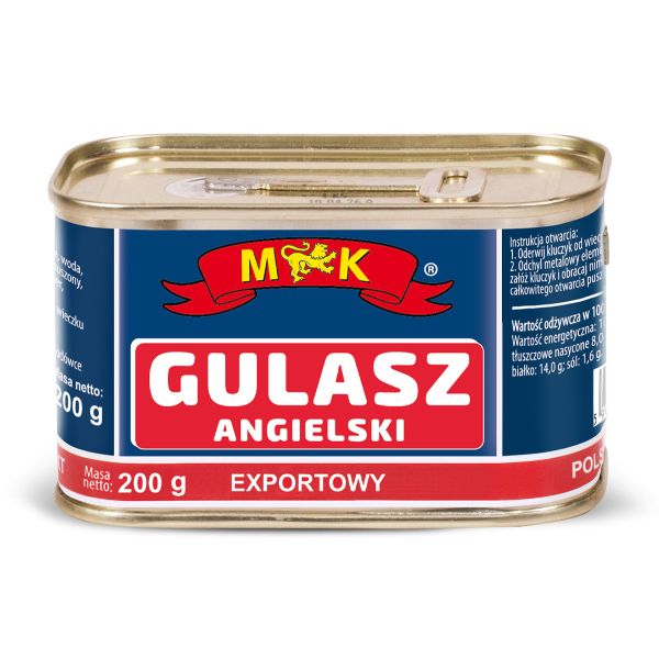 М’ясна консерва Гуляш "М&K" Gulasz Angielski Exportowy, 200г (8 шт/ящ)