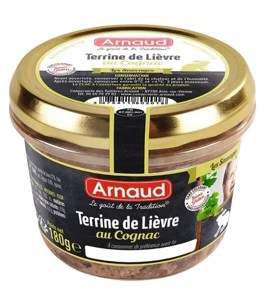 Паштет "Arnaud" Lievre з зайця з коньяком, 180г (12 шт/ящ)