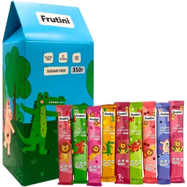 Пастила фруктова без цукру "Frutini Vegan" натуральна асорті 25 шт, 350г (10 шт/ящ)