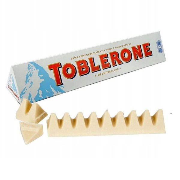 Білий шоколад "Toblerone" White з медом і мигдальною нугою, 100g (20 шт/ящ)