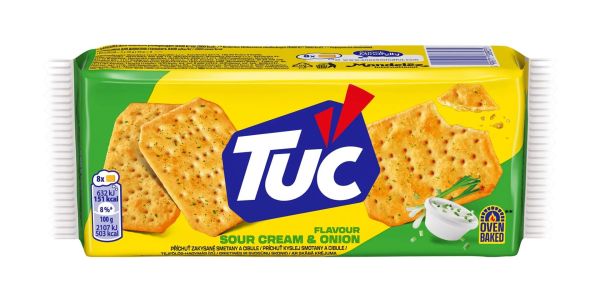 Крекер солений "TUC" Cream & Onion зі смаком сметани з цибулею, 100g (24 шт/ящ)