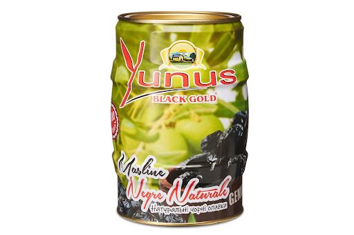 Оливки чорні в'ялені натуральні з кісточкою "Yunus Black Gold", 1180г (6 шт/ящ)