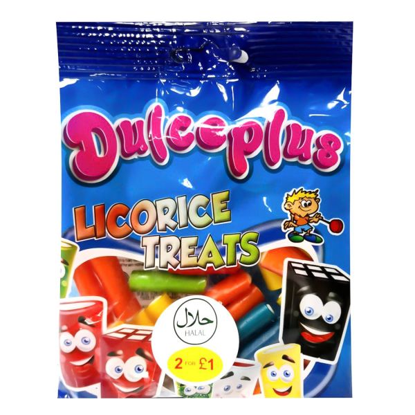 Желейні цукерки без глютену "Dulceplus" Мікс лакриця, 100г (12 шт/ящ)