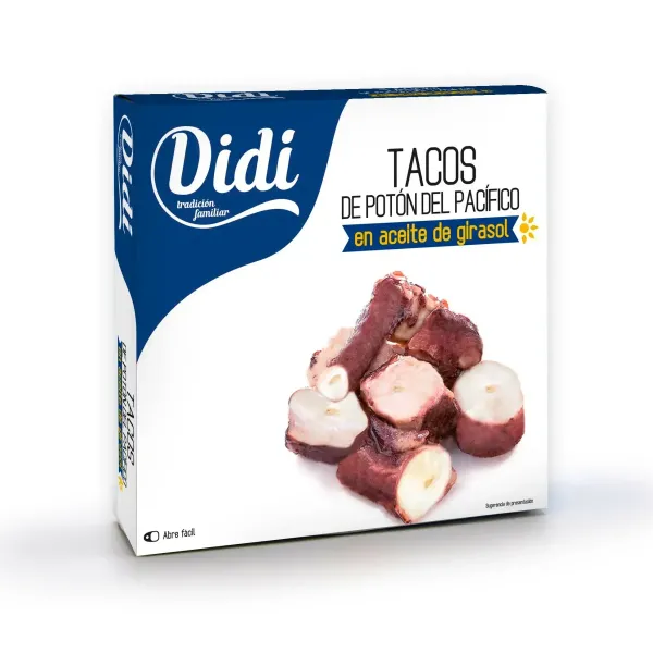 Восьминіг "DIDI" Tacos en aceite de girasol в соняшниковій олії, 266г (24 шт/ящ)