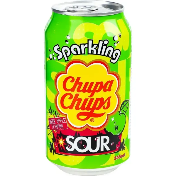 Напій газований Зелене яблуко Чупа Чупс Chupa Chups Green Apple, 345ml